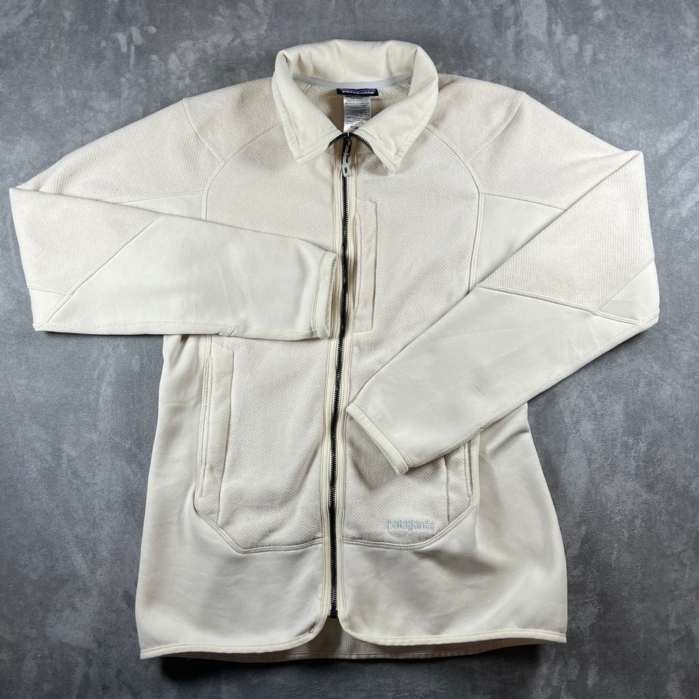 Patagonia Womens Hybrid Fleece Full Zip Jacket Cream Large